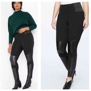 Eloquii Faux leather mix moto leggings